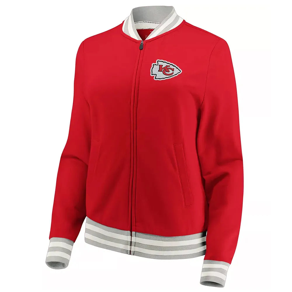 Kansas City Chiefs Full-Zip Varsity Red Wool Jacket - JnJ Jackets