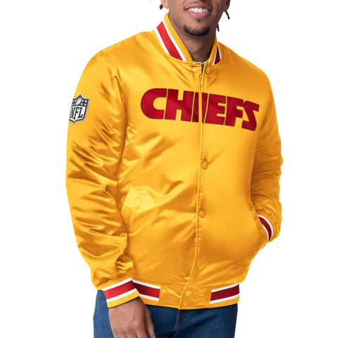 Kansas City Chiefs Closer Red/Gold Satin Jacket - JnJ Jackets