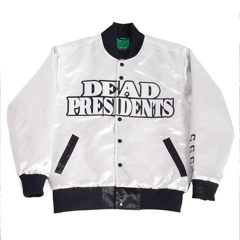 Headgear Classics Dead Presidents White Satin Jacket - JnJ Jackets