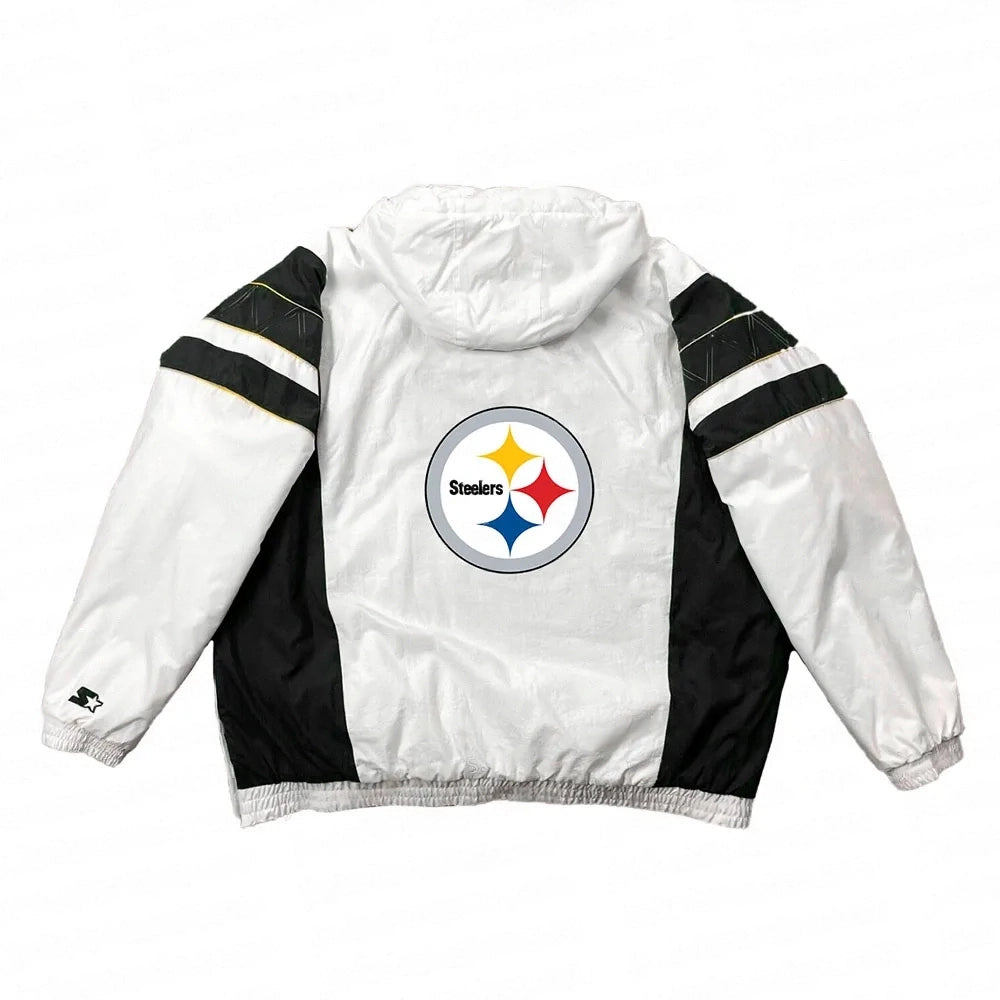 Home Team Pittsburgh Steelers White Half-Zip Jacket