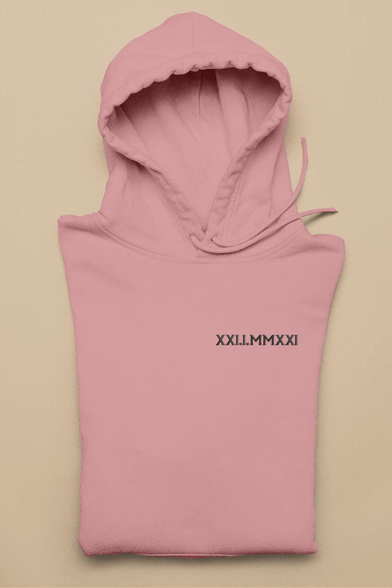 Personalized Roman Numeral Couples Hoodie