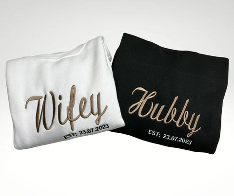 Wifey and Hubby Couple Sweatshirt