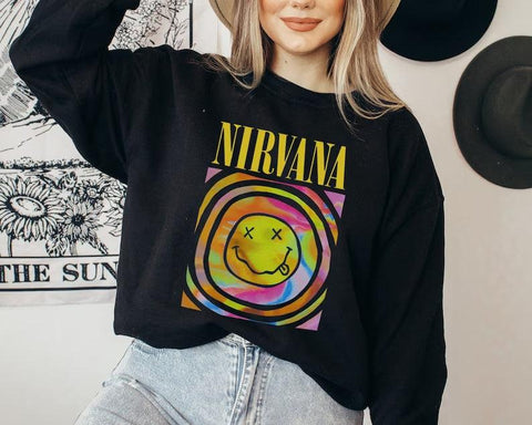 Nirvana Smile Face Crewneck Sweatshirt - jnjjackets