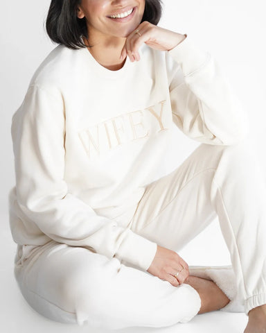 Embroidered Wifey Sweatshirt