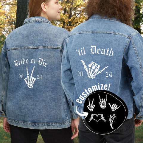 Valentine Couple Hands Printed Jean Jackets - JnJ Jackets