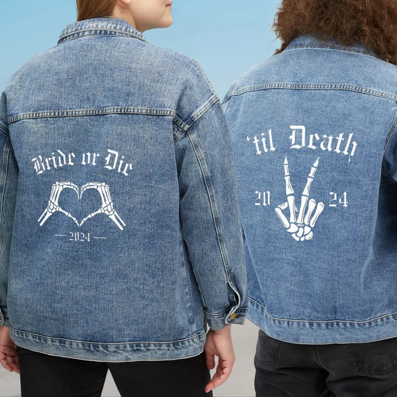 Valentine Couple Hands Printed Jean Jackets - JnJ Jackets