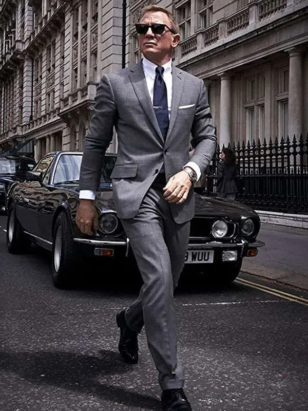 No Time To Die James Bond Grey Check Suit