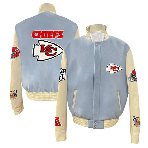 JH Kansas City Chiefs Varsity Baby Blue Jacket - JnJ Jackets