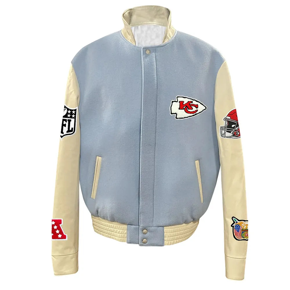 JH Kansas City Chiefs Varsity Baby Blue Jacket - JnJ Jackets