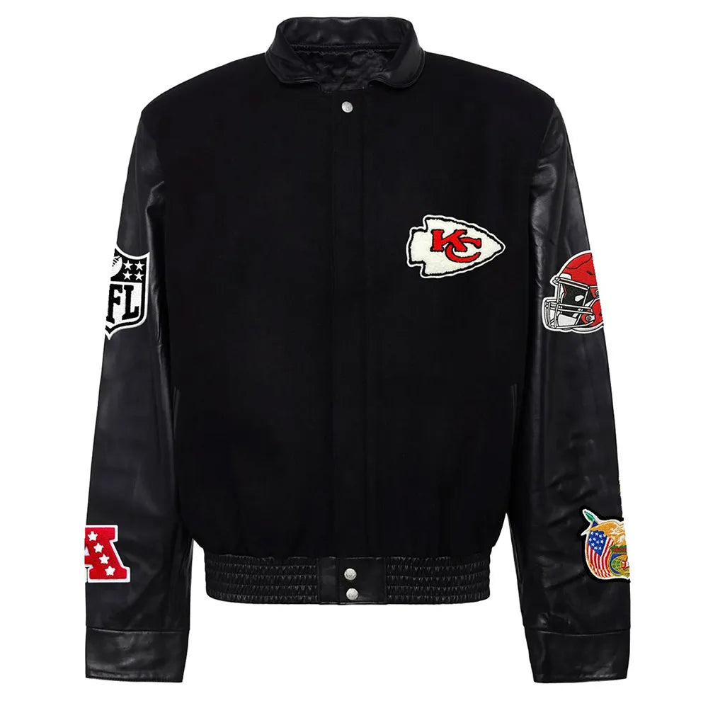 JH Kansas City Chiefs Varsity Black Jacket - JnJ Jackets