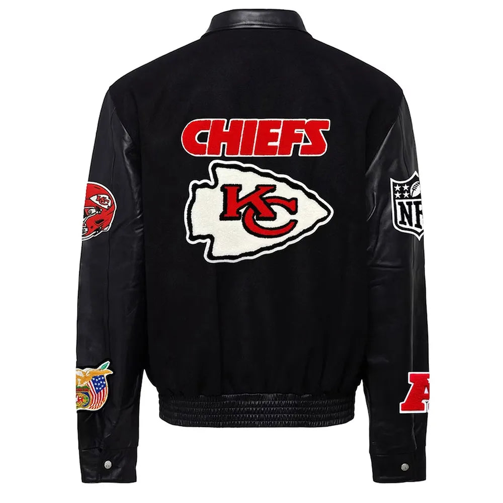 JH Kansas City Chiefs Varsity Black Jacket - JnJ Jackets