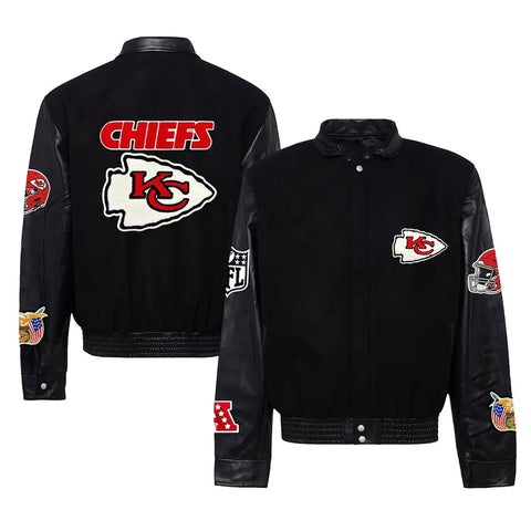 JH Kansas City Chiefs Varsity Black Jacket - JnJ Jackets