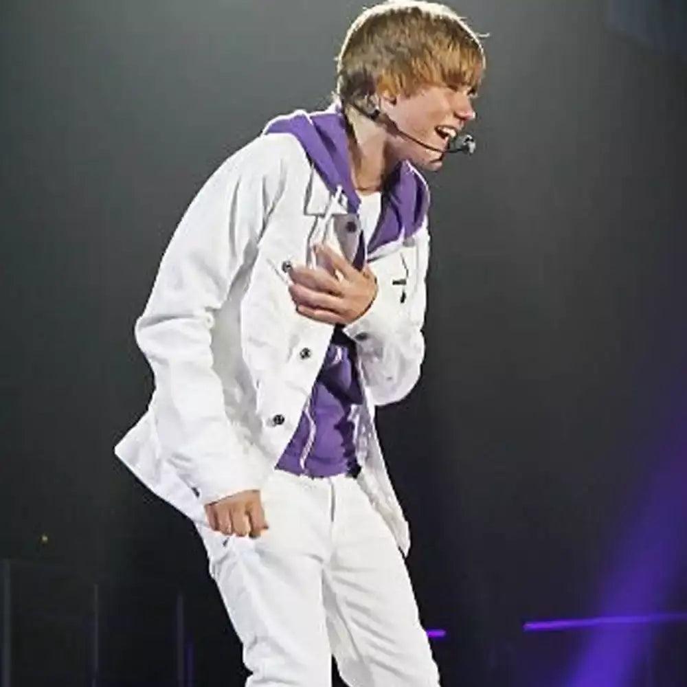 Justin Bieber White Jacket White Denim Jacket Men jnjjackets