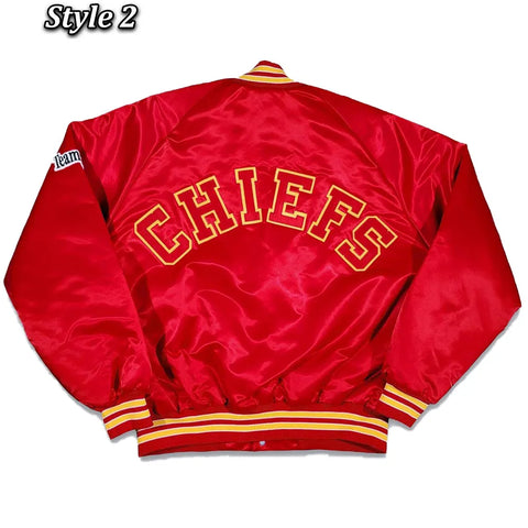 80s Kansas City Chiefs Satin Red Jacket - JnJ Jackets