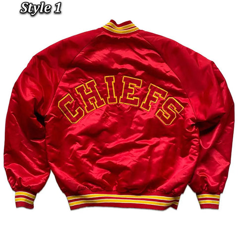 80s Kansas City Chiefs Satin Red Jacket - JnJ Jackets