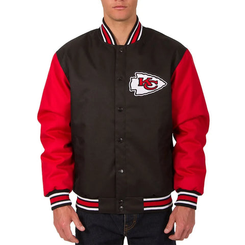 Kansas City Chiefs Poly Black and Red Jacket - JnJ Jackets