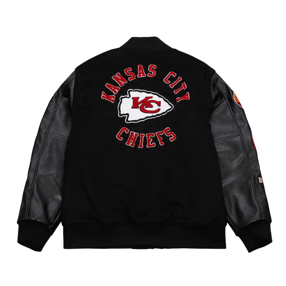 Kansas City Chiefs Blackout Vintage Logo Varsity Jacket - JnJ Jackets