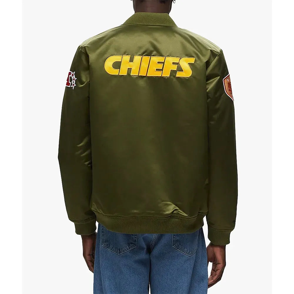 Kansas City Chiefs Bomber Green Satin Jacket - JnJ Jackets