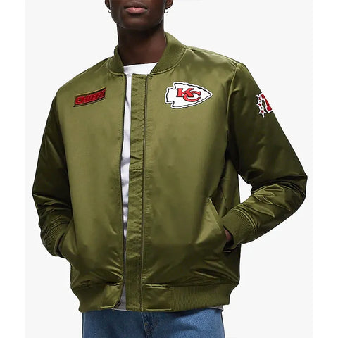 Kansas City Chiefs Bomber Green Satin Jacket - JnJ Jackets