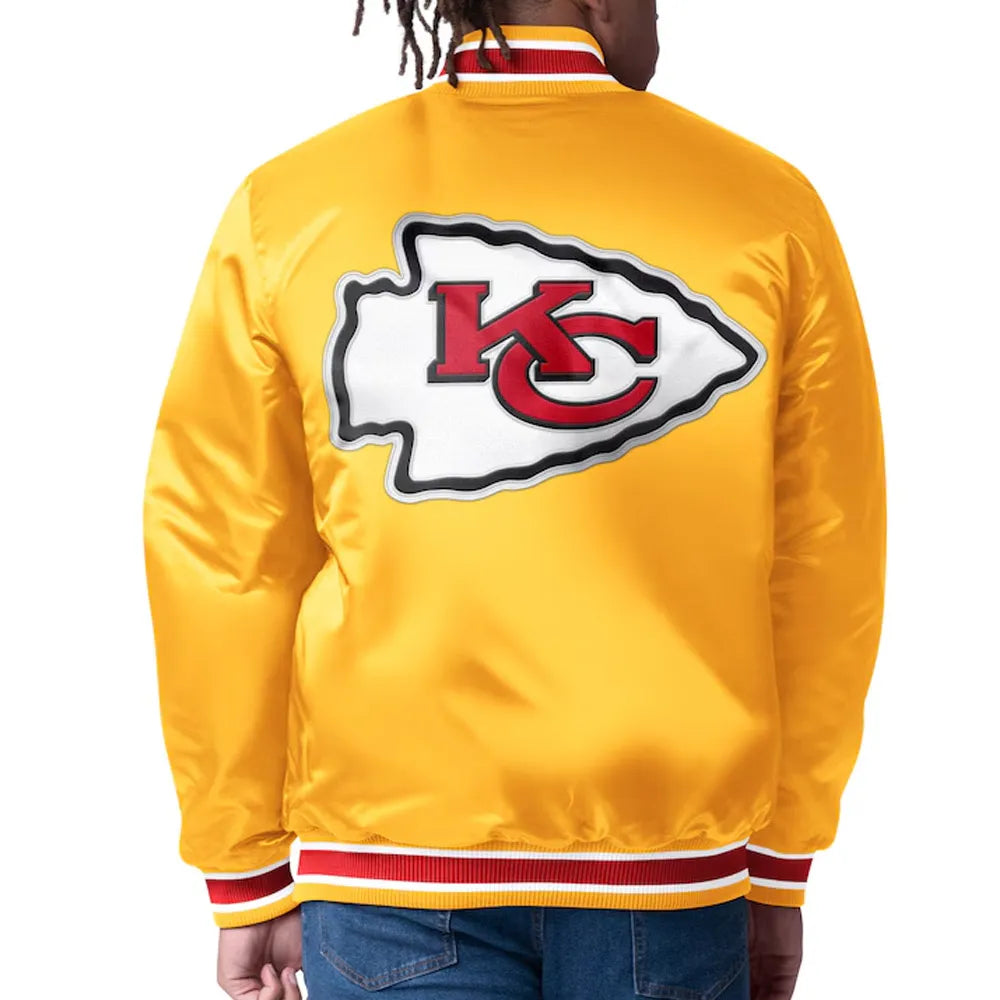 Kansas City Chiefs Closer Red/Gold Satin Jacket - JnJ Jackets