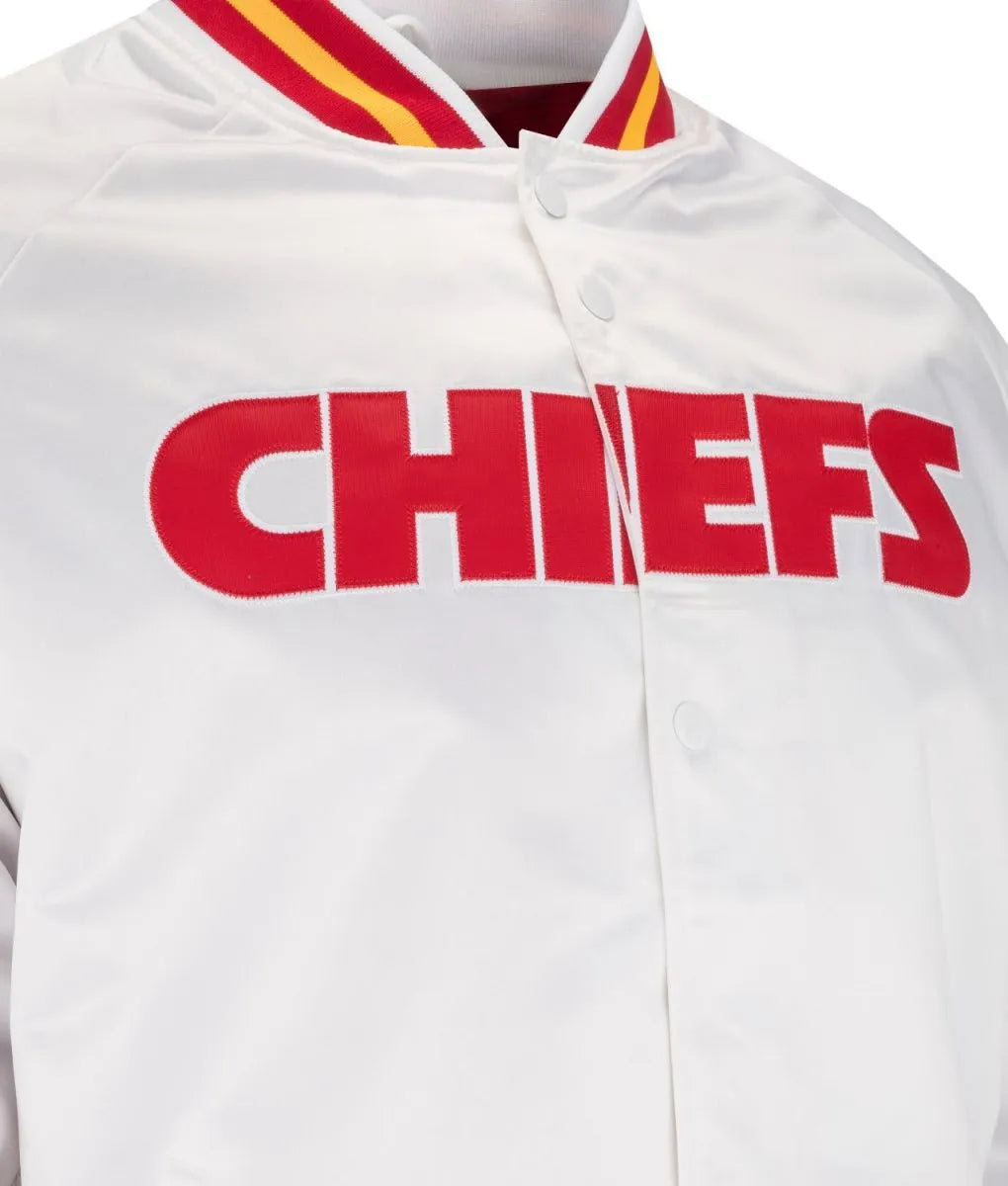 Kansas City Chiefs Heavyweight White Satin Jacket - JnJ Jackets