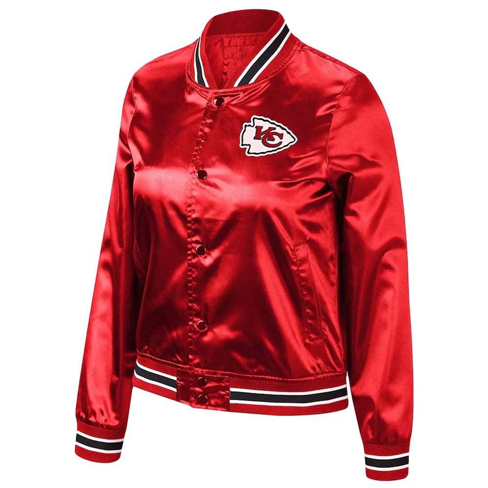 Kansas City Chiefs Satin Lightweight Full-Snap Jacket - JnJ Jackets