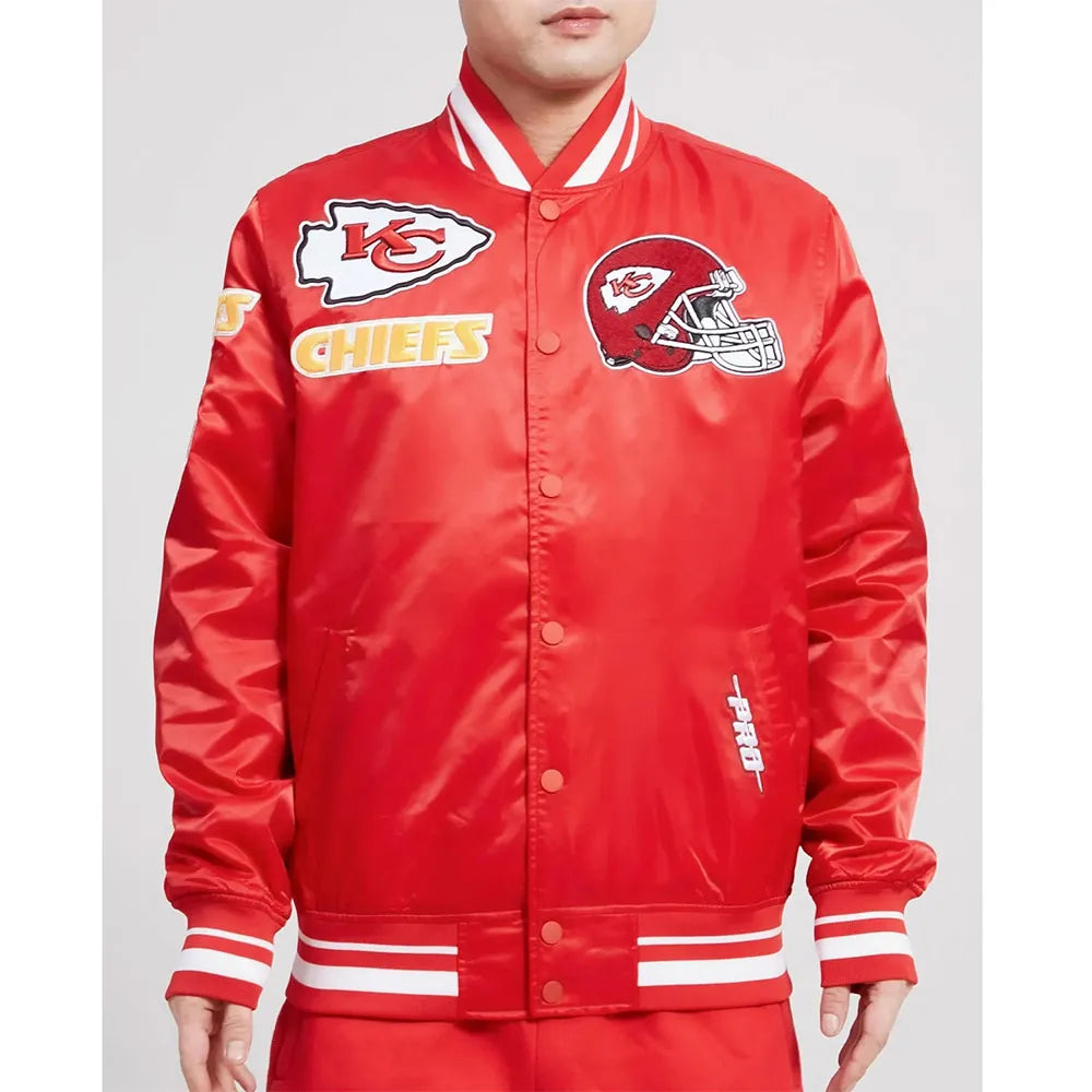 Mash Up Kansas City Chiefs Red Satin Jacket - JnJ Jackets