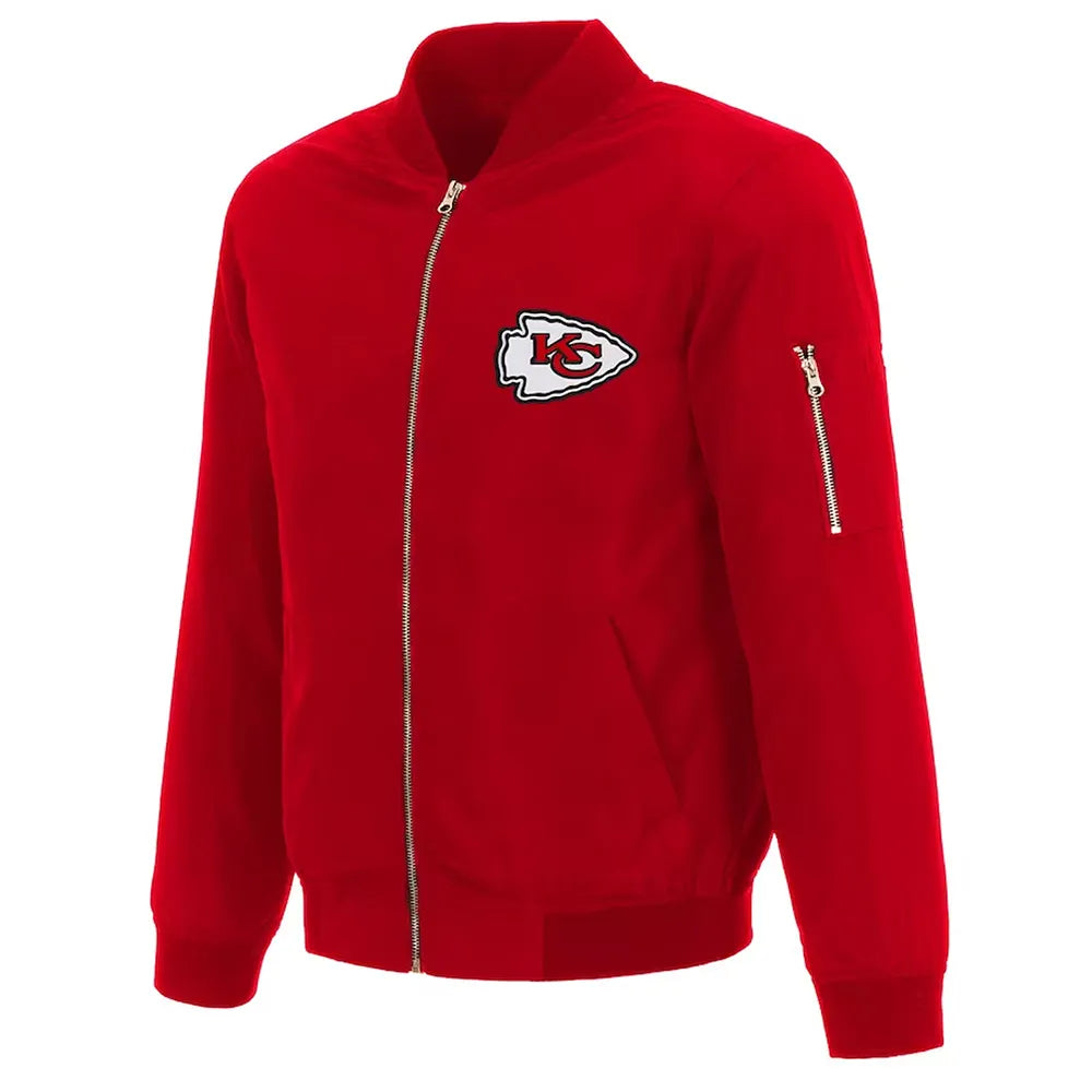 Kansas City Chiefs Red Nylon Bomber Jacket - JnJ Jackets