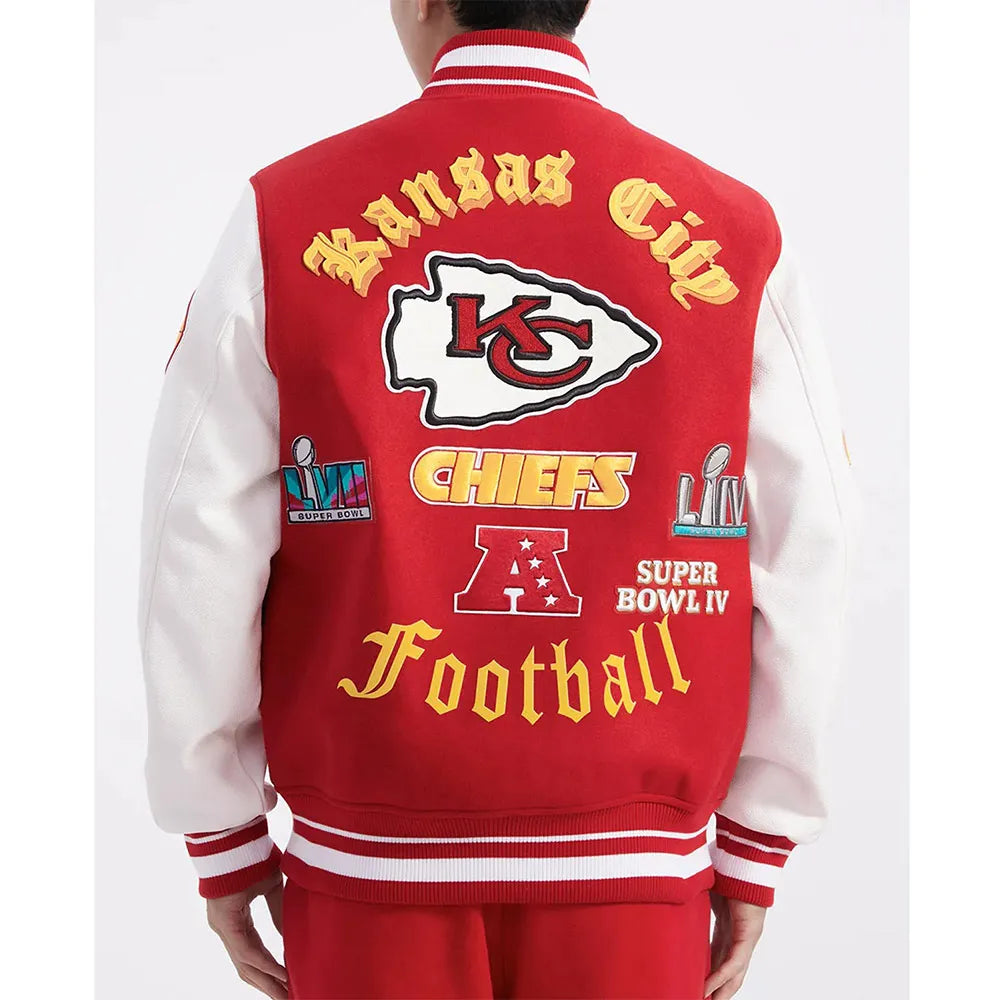 Kansas City Chiefs Old English Classic Rib Varsity Jacket - JnJ Jackets