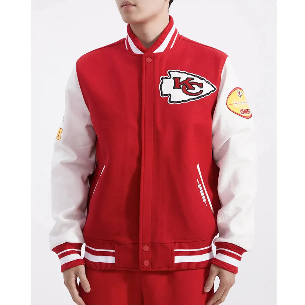 Kansas City Chiefs Old English Classic Rib Varsity Jacket - JnJ Jackets