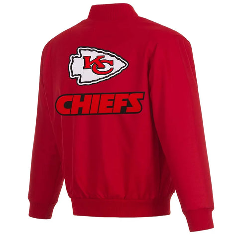 Kansas City Chiefs Poly Twill Varsity Red Jacket - JnJ Jackets