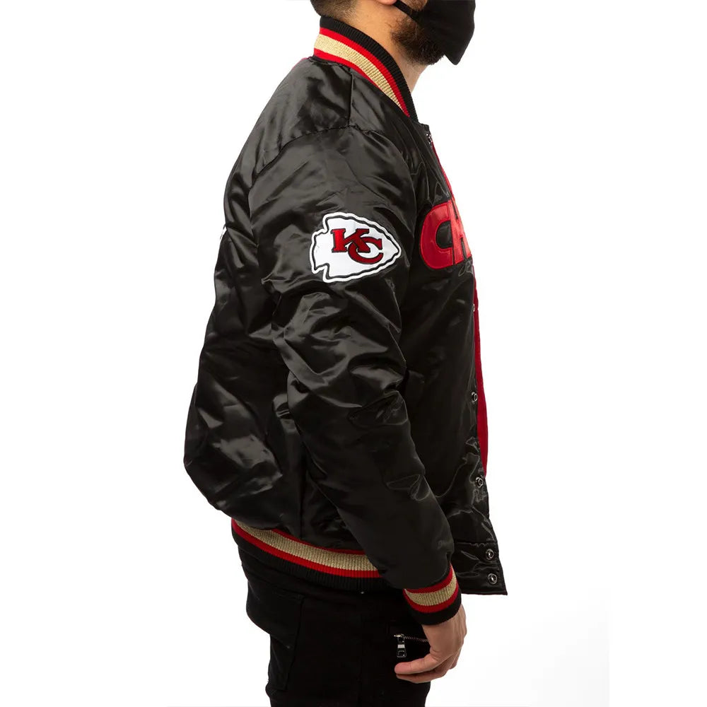 Kansas City Chiefs Red and Black Satin Jacket