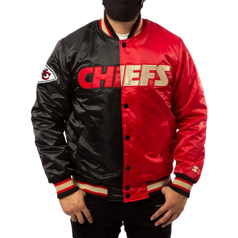 Kansas City Chiefs Red and Black Satin Jacket