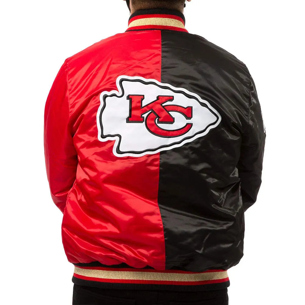 Kansas City Chiefs Red and Black Satin Jacket