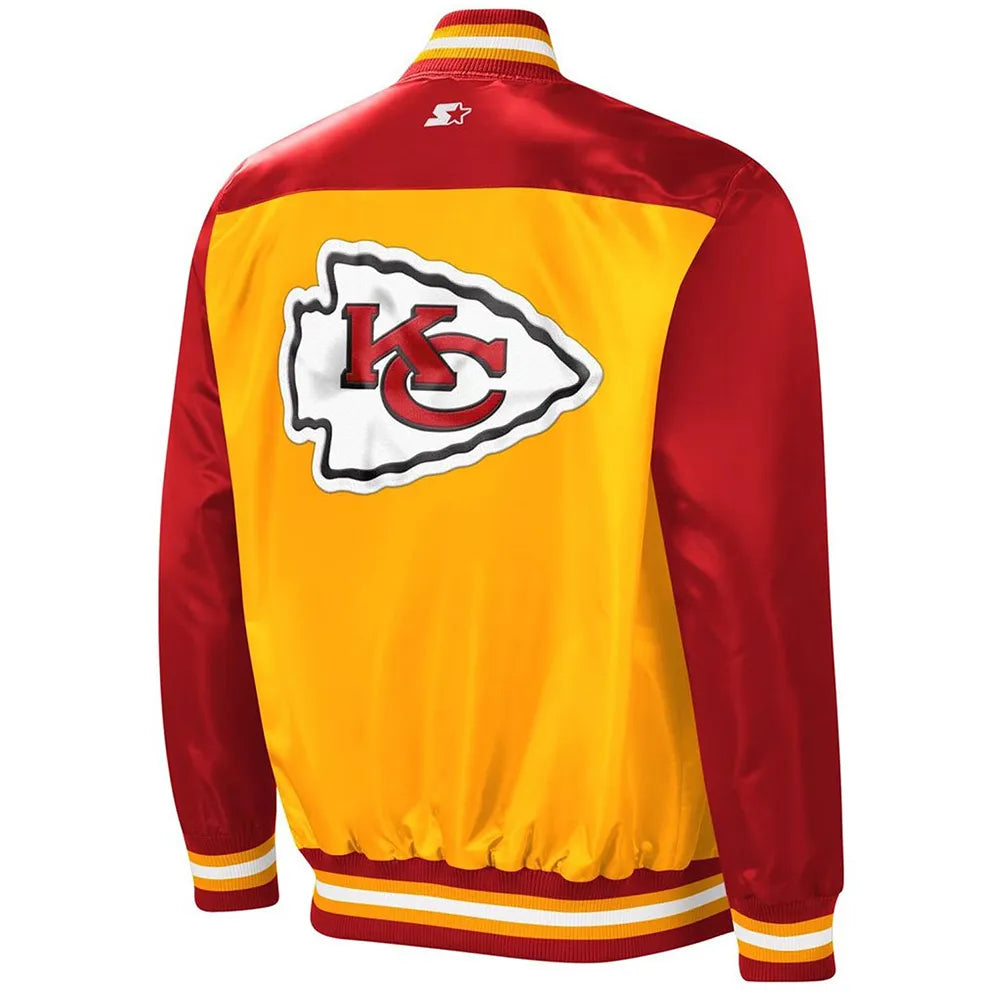 Tradition Kansas City Chiefs Red and Gold Varsity Satin Jacket