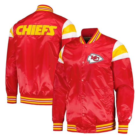 Kansas City Chiefs Red and Gold Varsity Satin Jacket - JnJ Jackets