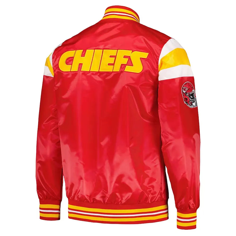 Kansas City Chiefs Red and Gold Varsity Satin Jacket - JnJ Jackets