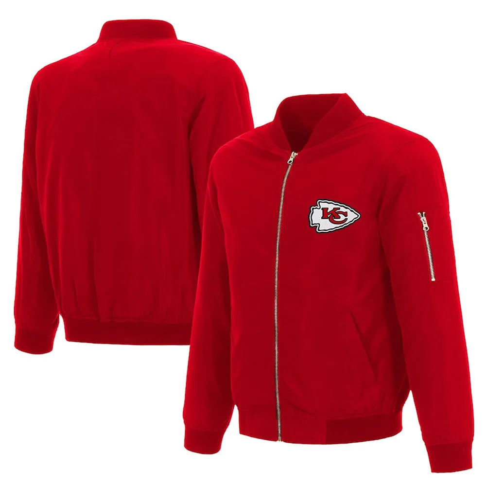 Kansas City Chiefs Red Nylon Bomber Jacket - JnJ Jackets