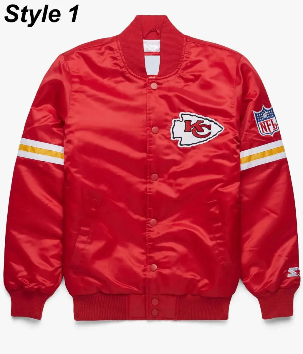 Kansas City Chiefs Satin Bomber Red Jacket - JnJ Jackets