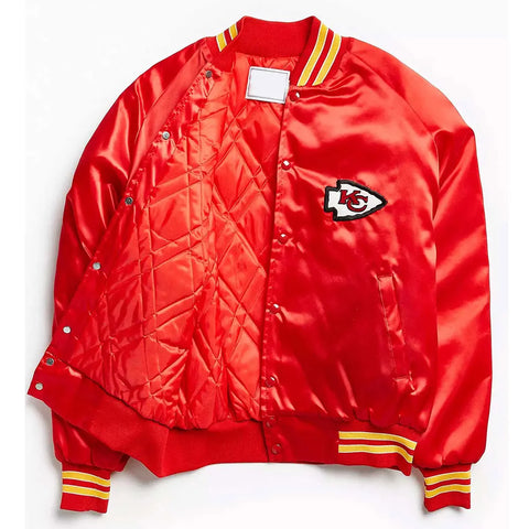 Kansas City Chiefs Varsity Red Satin Jacket - JnJ Jackets