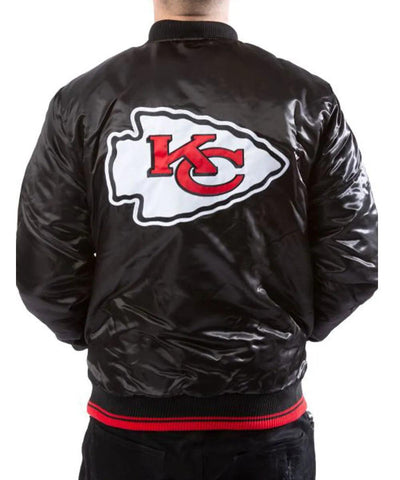 Kansas City Chiefs Black Satin Jacket - JnJ Jackets