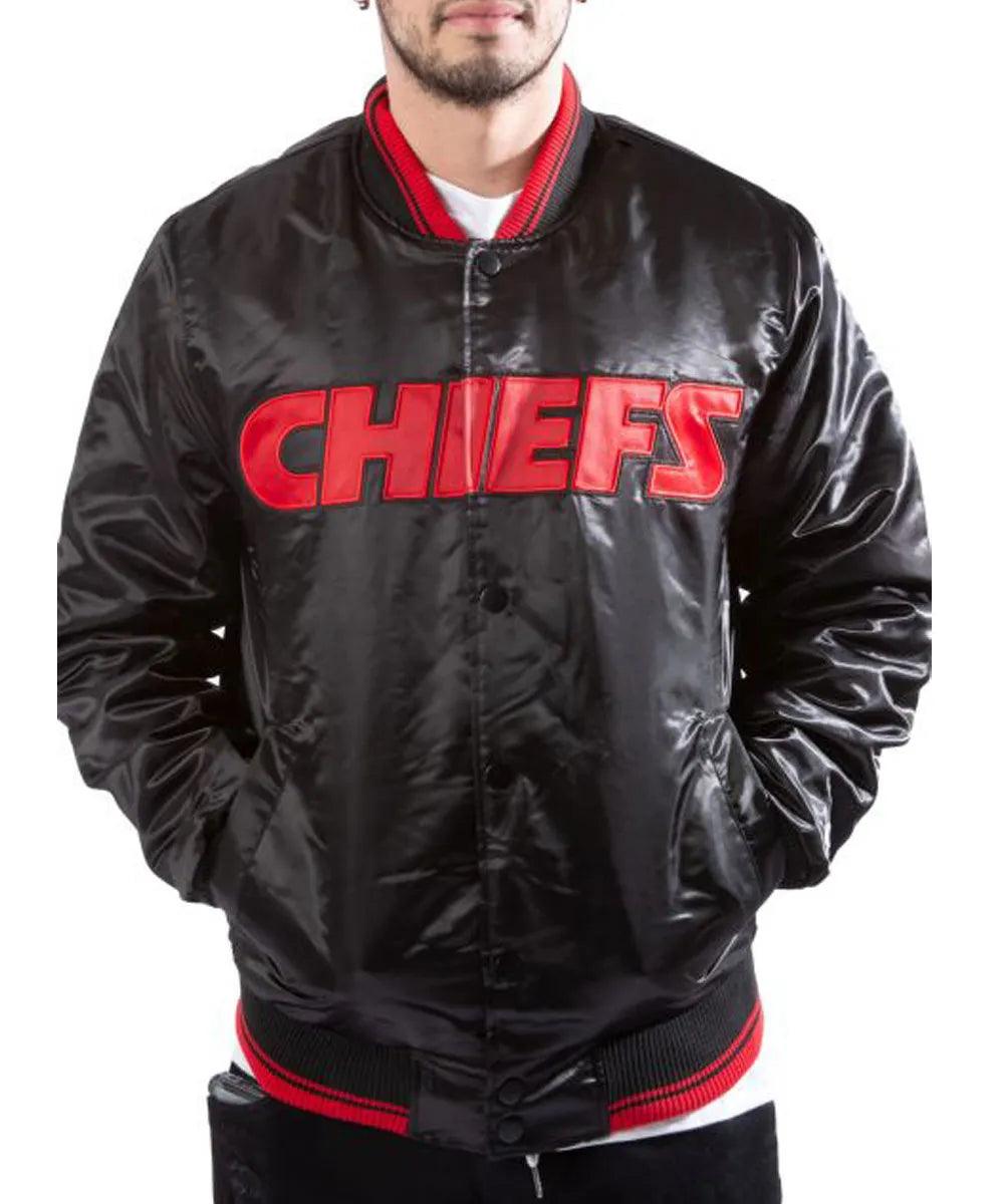 Kansas City Chiefs Black Satin Jacket - jnjjackets