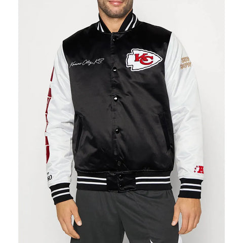 Team Origins Kansas City Chiefs Varsity Satin Jacket - JnJ Jackets