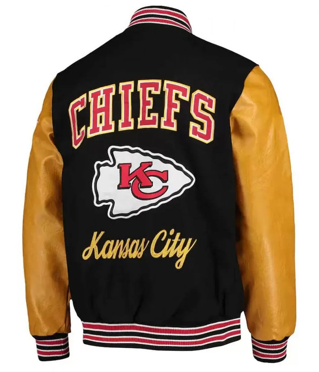 Kansas City Chiefs Letterman Gold and Black Jacket - JnJ Jackets