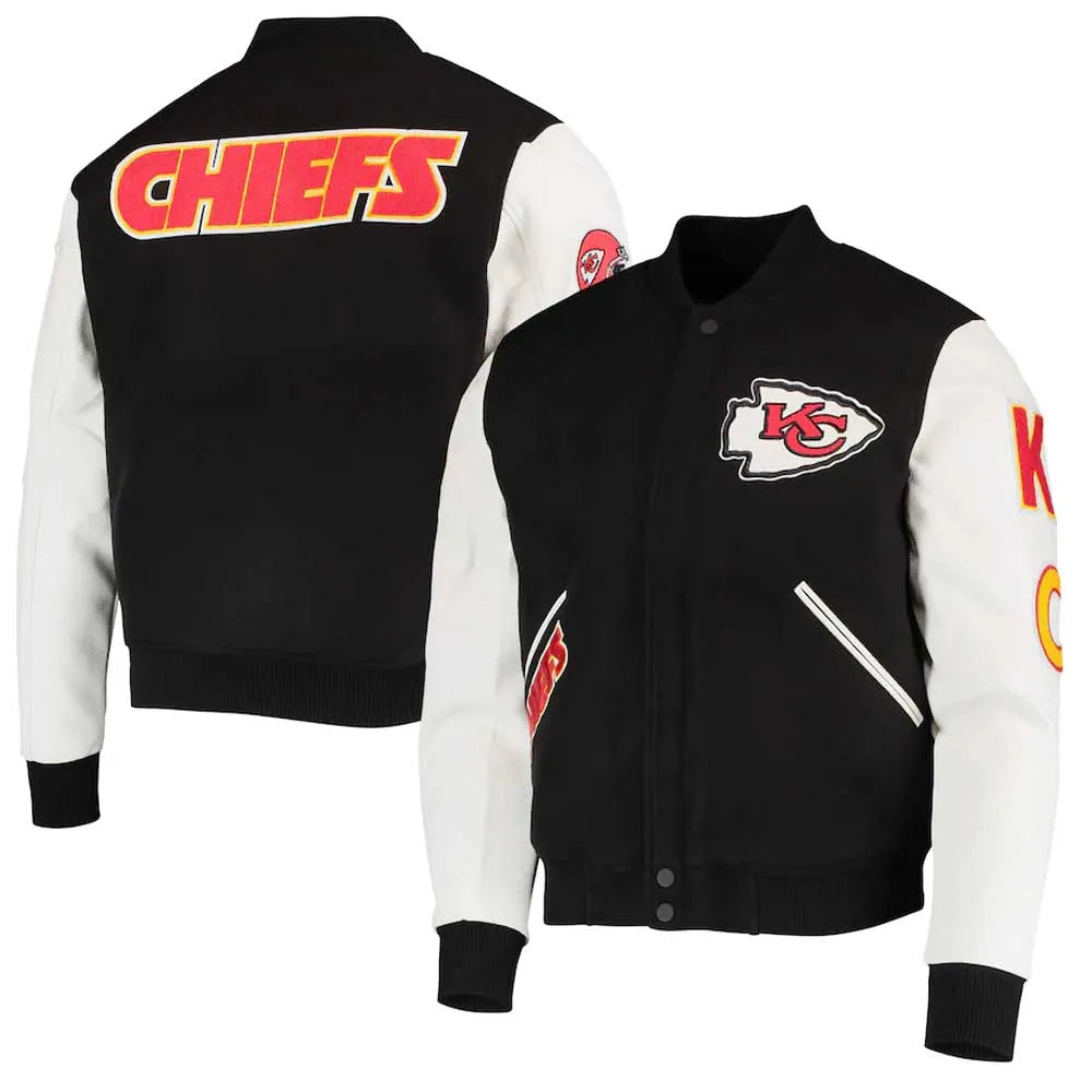 Kansas City Chiefs Logo Black and White Jacket