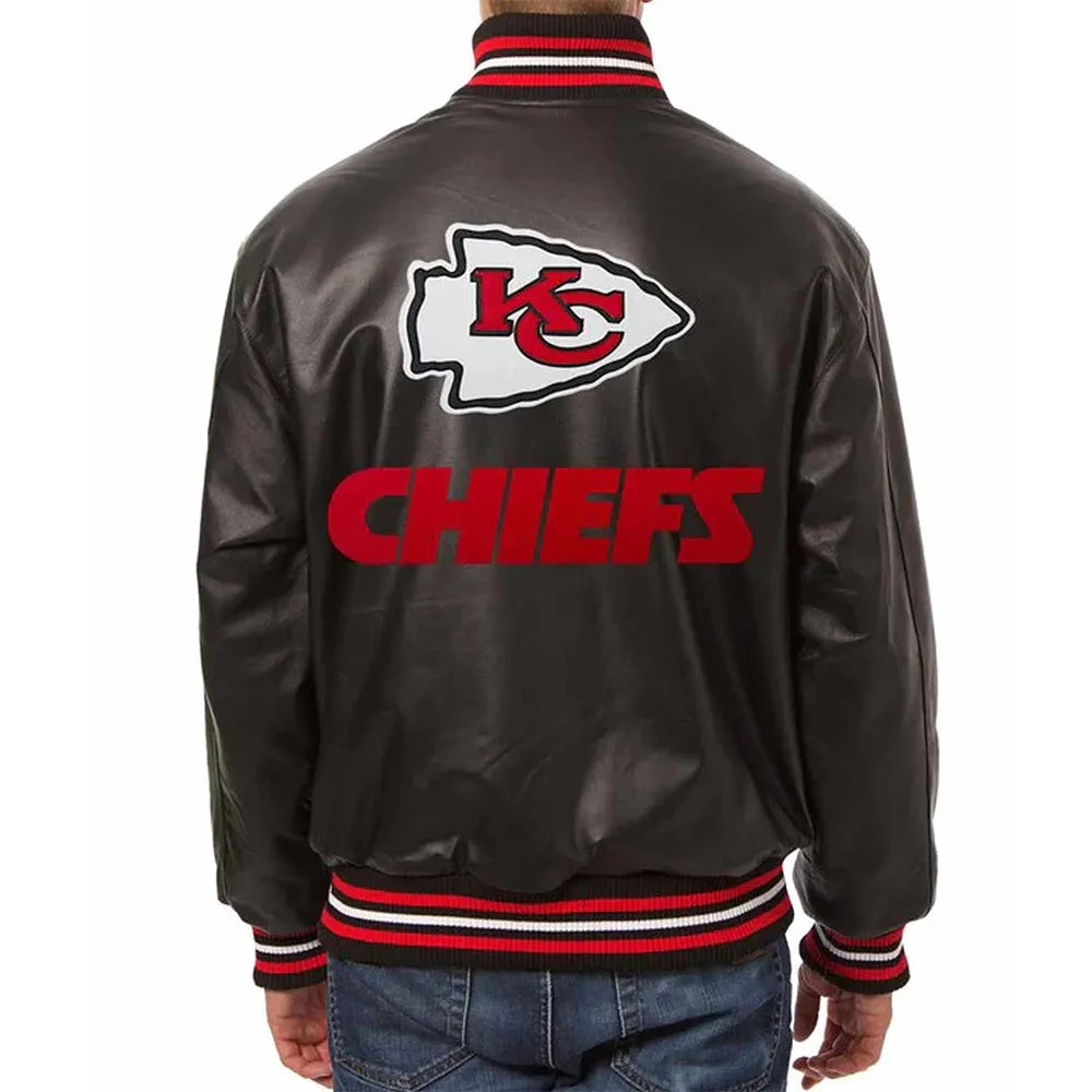 Kansas City Chiefs Varsity Black Leather Jacket - JnJ Jackets