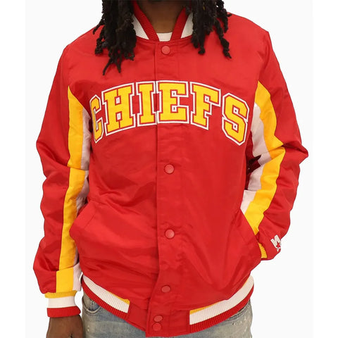 Kansas City Chiefs Red Varsity Satin Jacket - JnJ Jackets