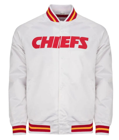 Kansas City Chiefs Heavyweight White Satin Jacket - JnJ Jackets