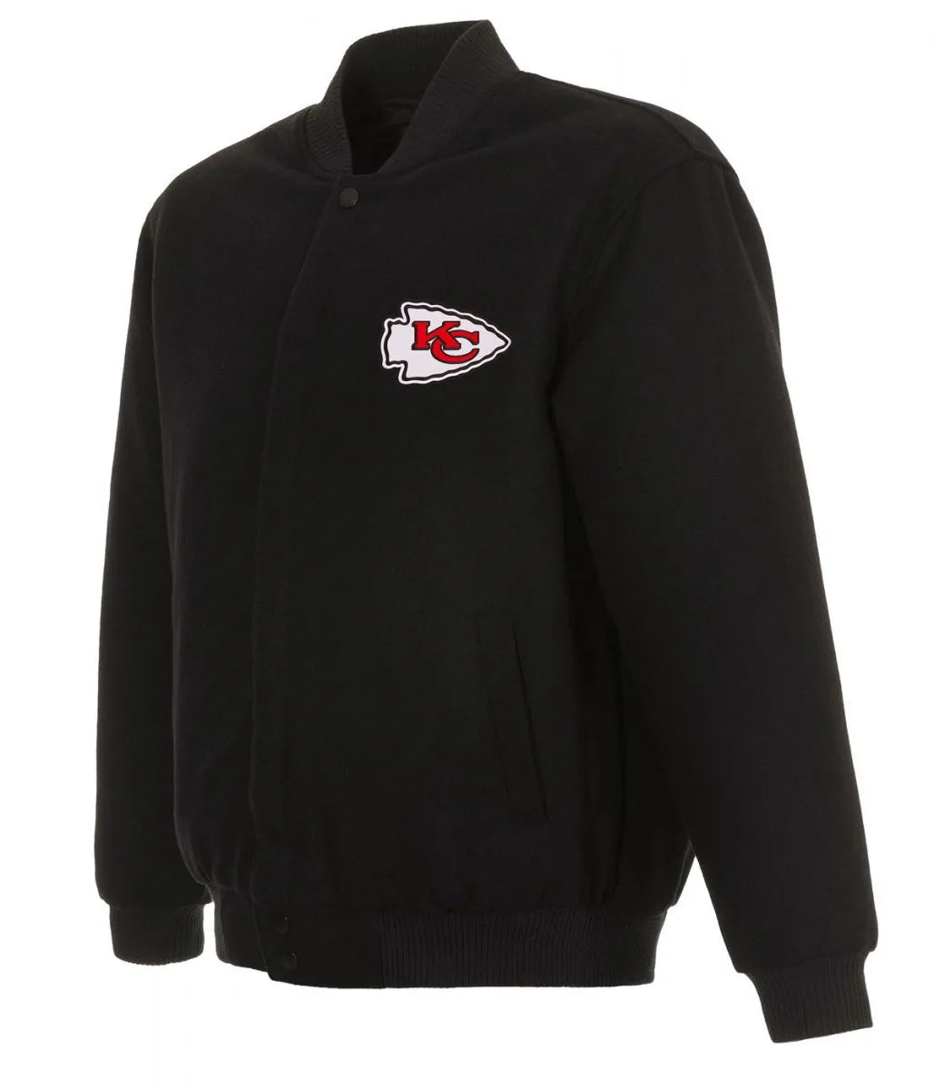 Varsity Kansas City Chiefs Black Wool Jacket