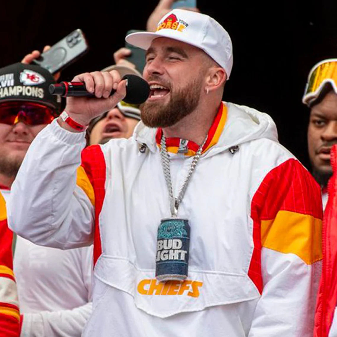 Travis Kelce Chiefs Super Bowl Parade Jacket - JnJ Jackets